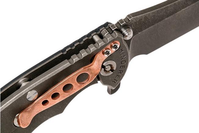 Image for Rick Hinderer XM-18 3.5" Skinner S35VN, blue-black G10 pocket knife, copper clip