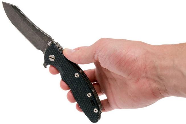 Image for Rick Hinderer XM-18 3.5" Skinner S35VN, blue-black G10 pocket knife, copper clip