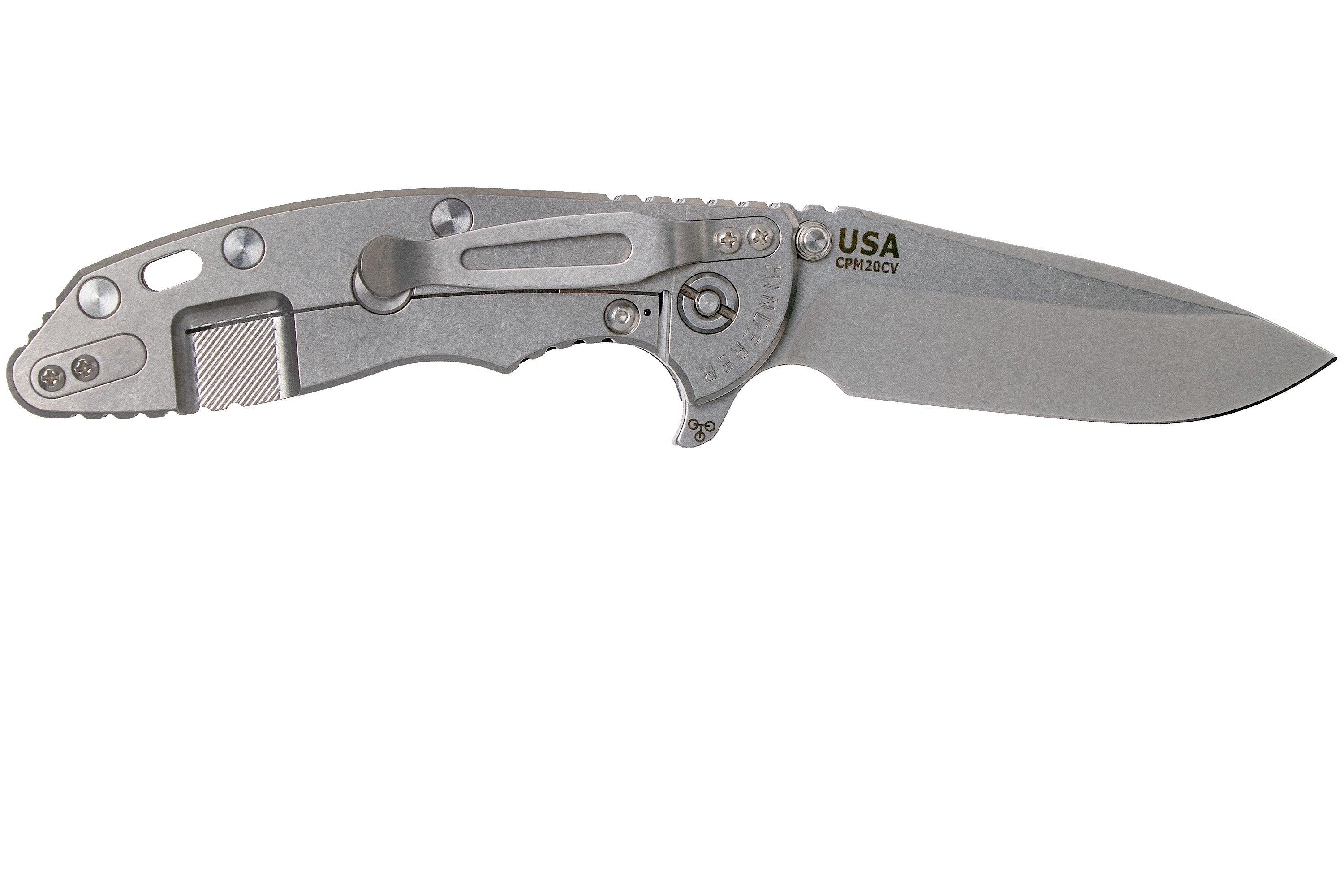 Rick Hinderer XM18 3,5” Spearpoint CPM 20CV Stonewash, Black G10 