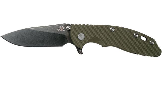 Image for Rick Hinderer XM18 3,5” Skinny Slicer Black DLC, OD Green G10