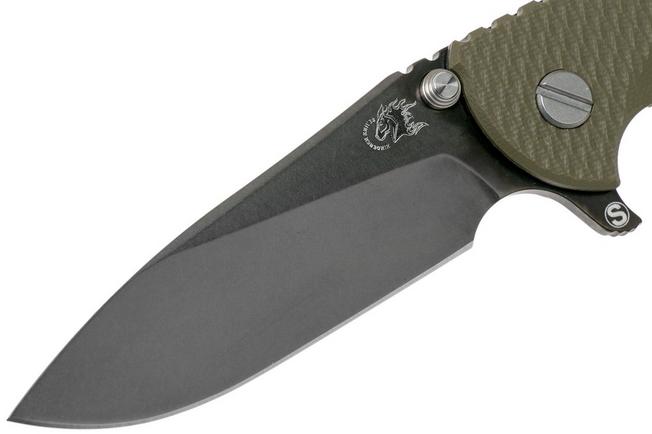 Image for Rick Hinderer XM18 3,5” Skinny Slicer Black DLC, OD Green G10