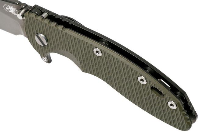 Image for Rick Hinderer XM18 3,5” Skinny Slicer Black DLC, OD Green G10