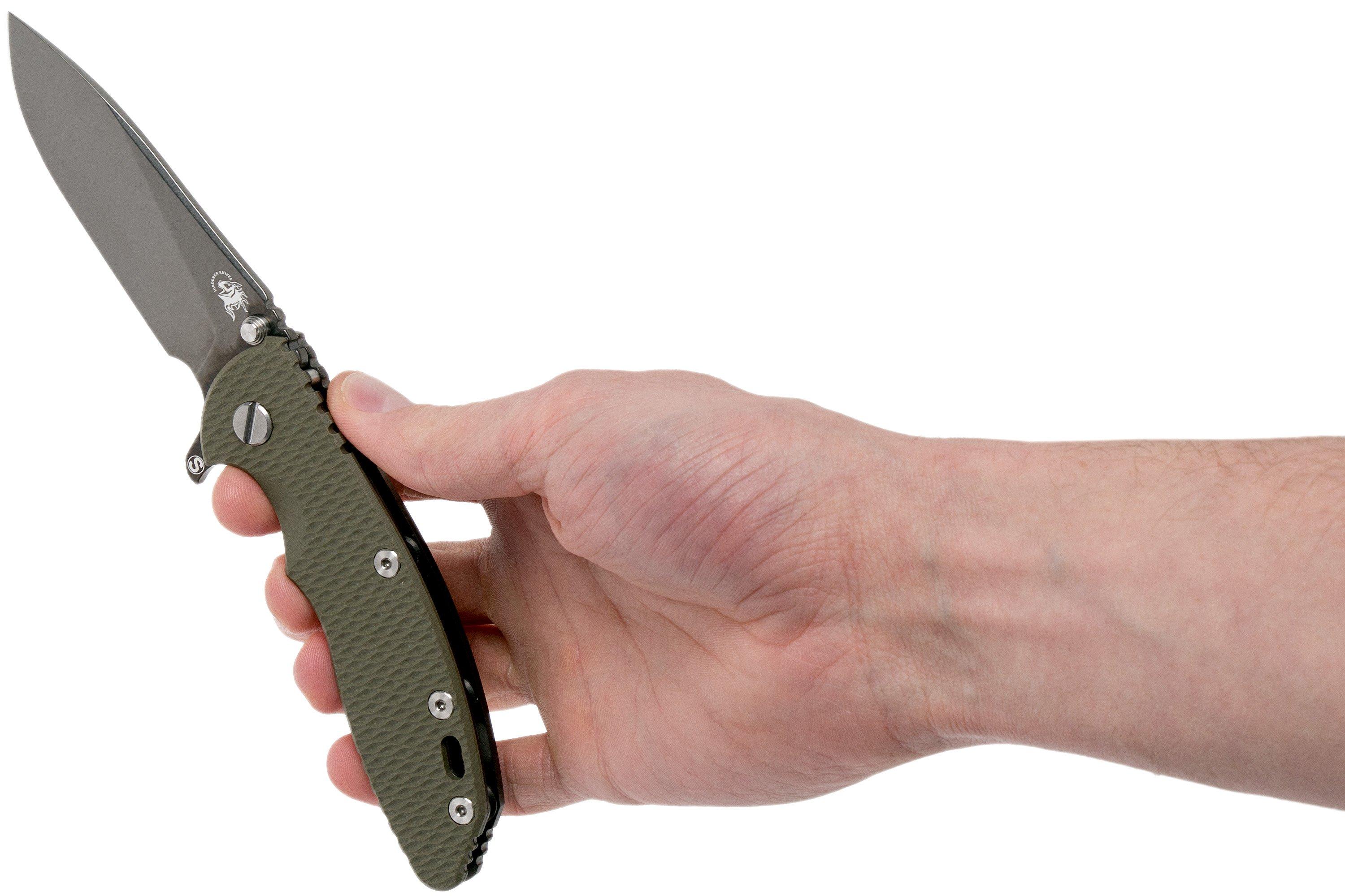 Rick Hinderer XM18 3,5” Skinny Slicer Black DLC, OD Green G10