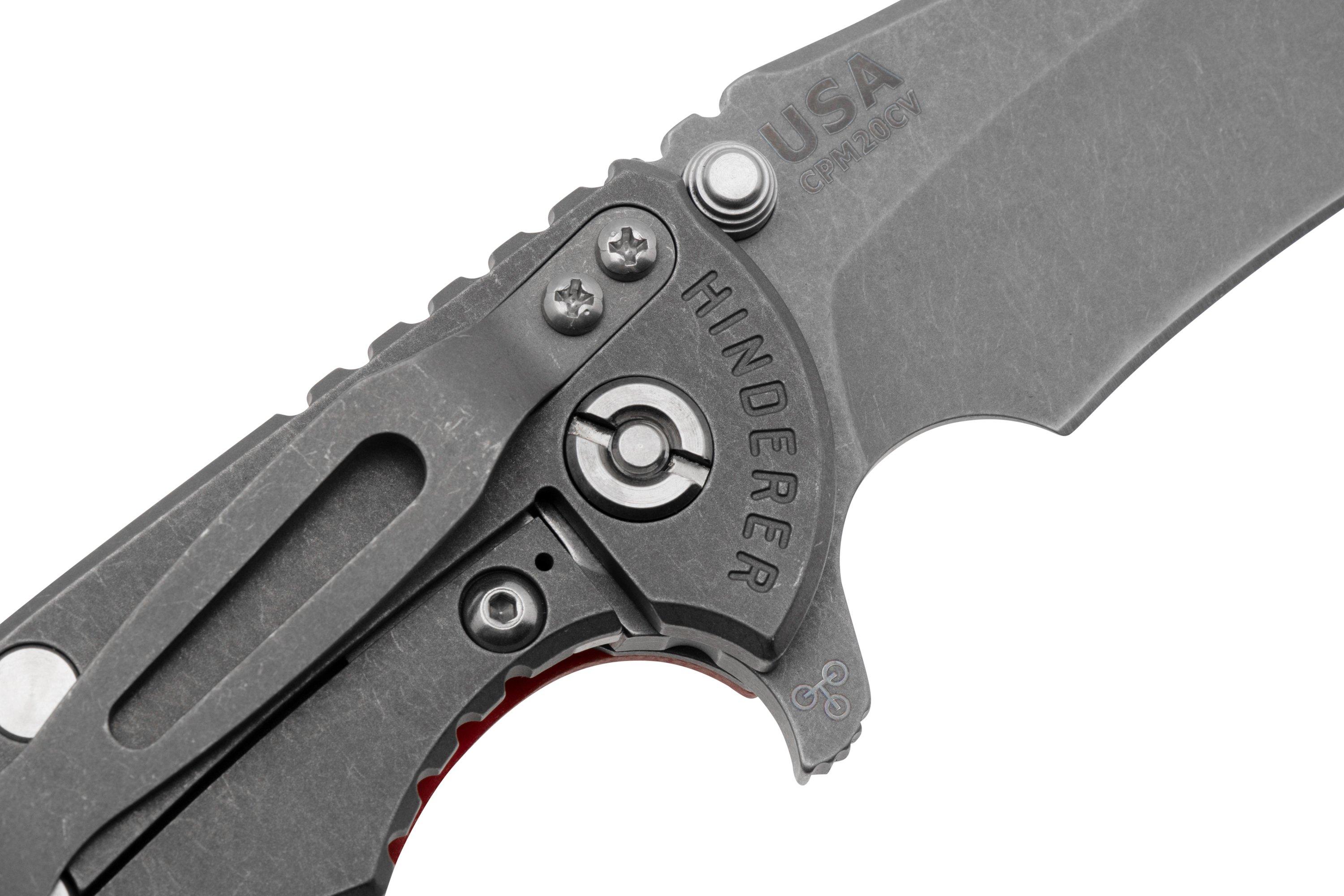 Rick Hinderer XM-18, 3.5" Recurve Tri-way Working Finish Red G10 ...