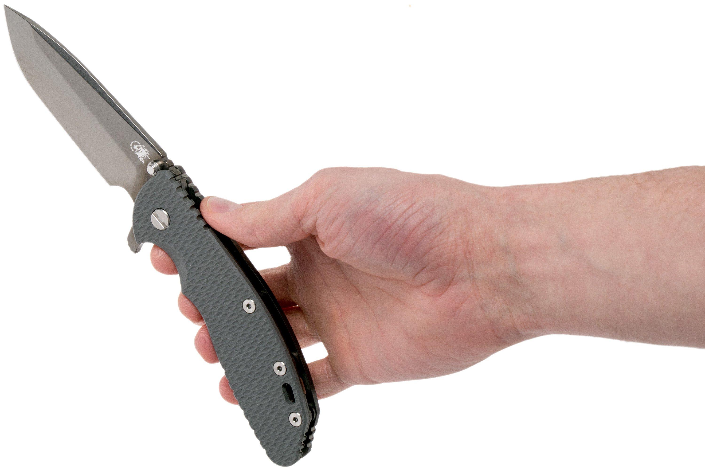 Rick Hinderer XM24 4 Gen6 Spanto Black 20CV, Dark Grey G10 navaja