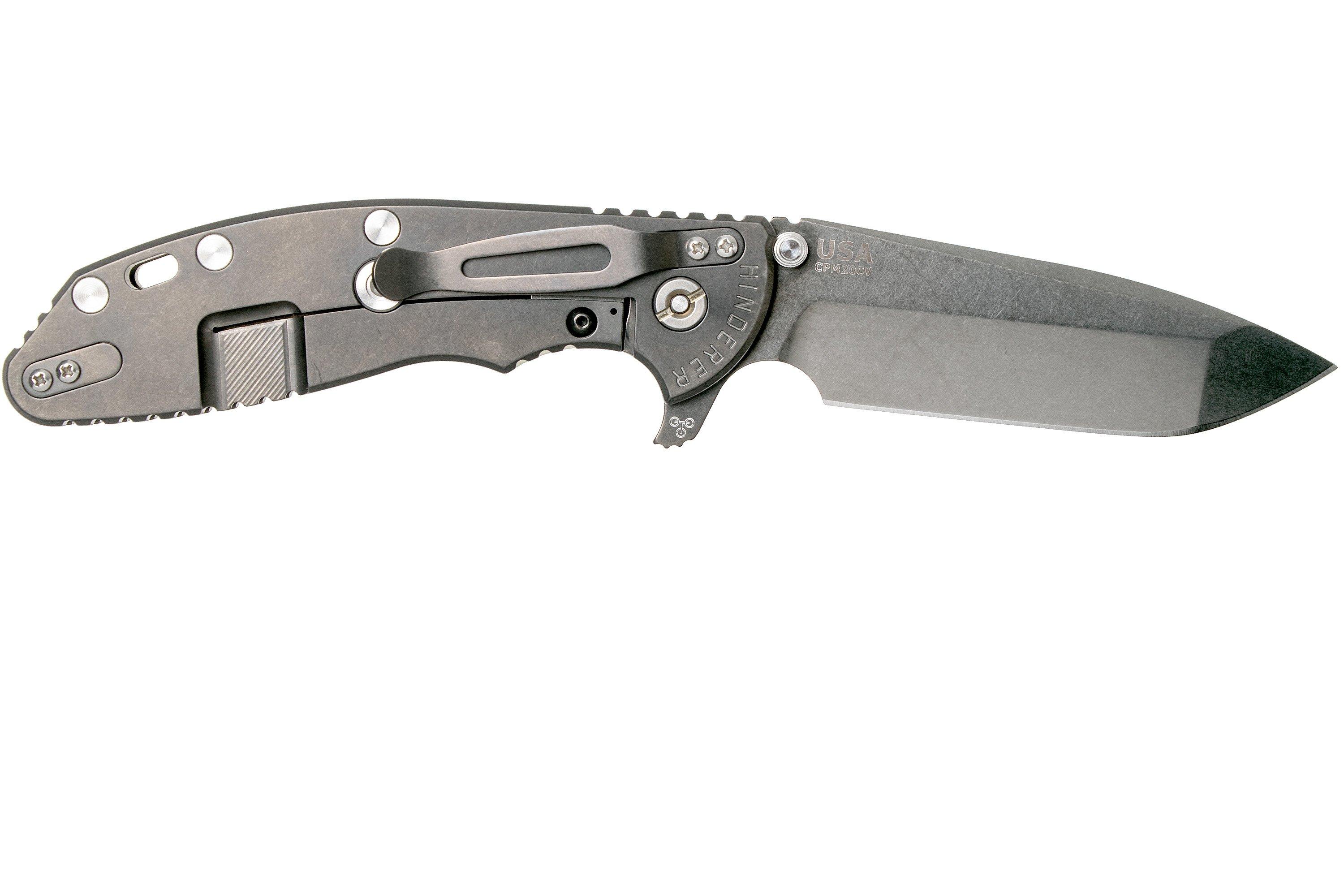 Rick Hinderer XM24 4" Gen6 Spanto Black 20CV, Translucent G10 pocket