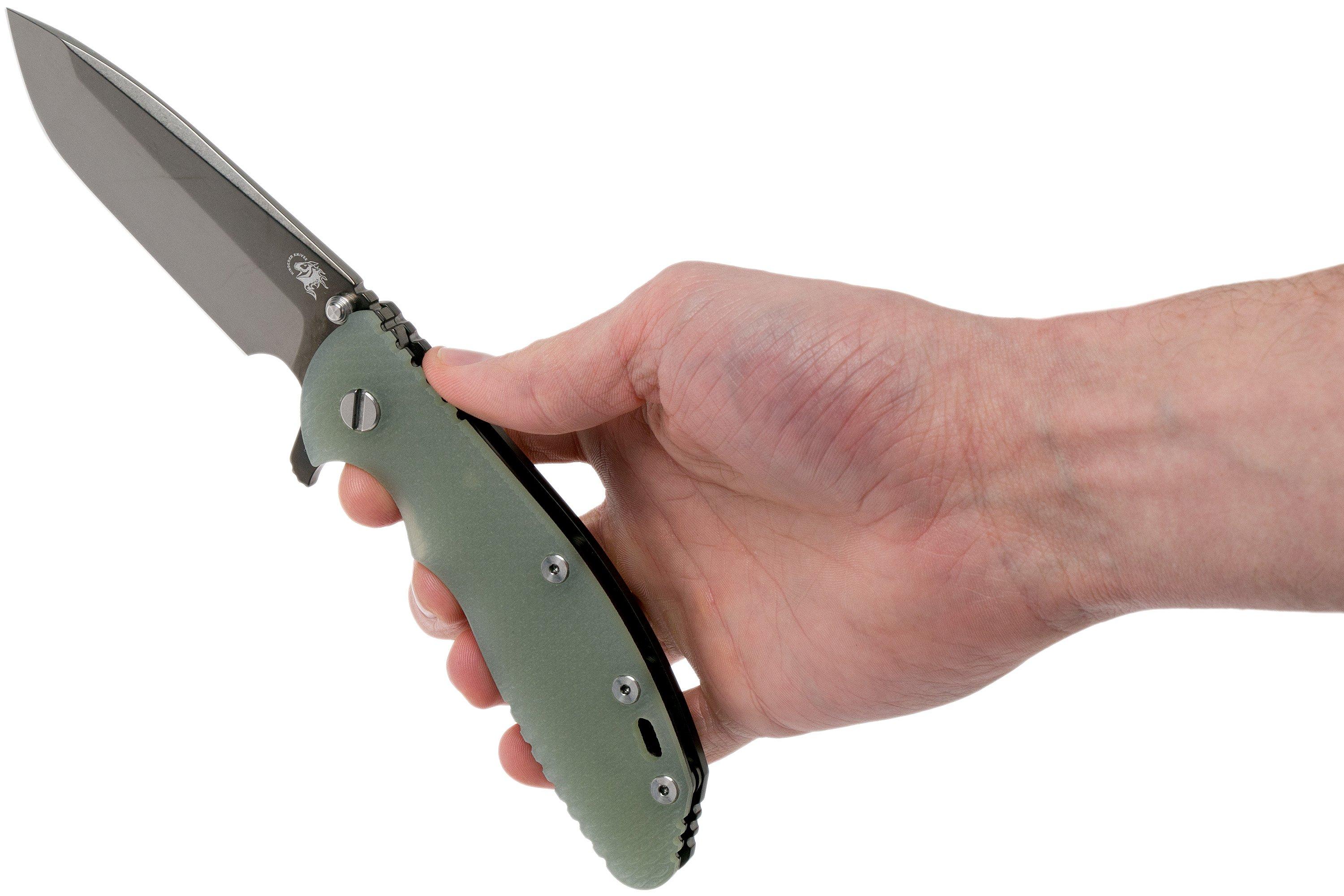 Rick Hinderer XM24 4" Gen6 Spanto Black 20CV, Translucent G10 zakmes