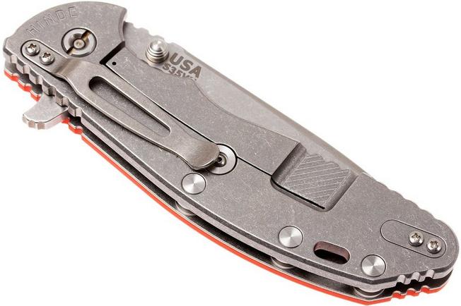 Image for Rick Hinderer XM-24 4" spear point S35VN, orange G10 pocket knife