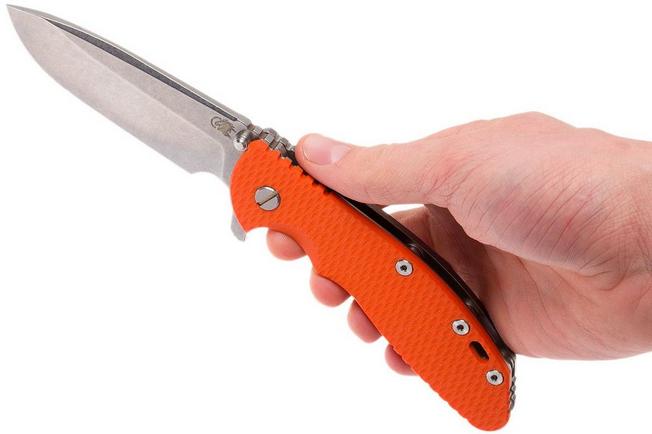 Image for Rick Hinderer XM-24 4" spear point S35VN, orange G10 pocket knife