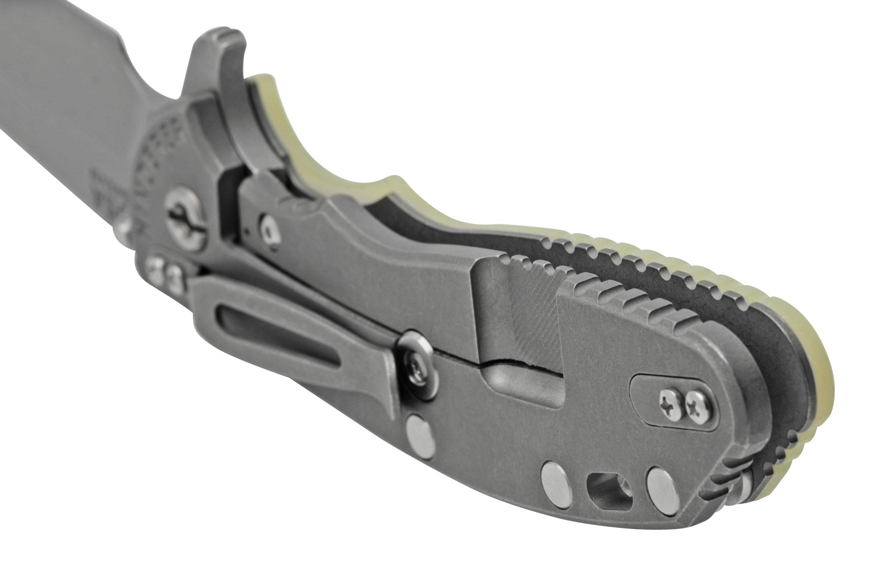 Rick Hinderer XM24 4.0, S45VN Spanto Working Finish, Translucent Green