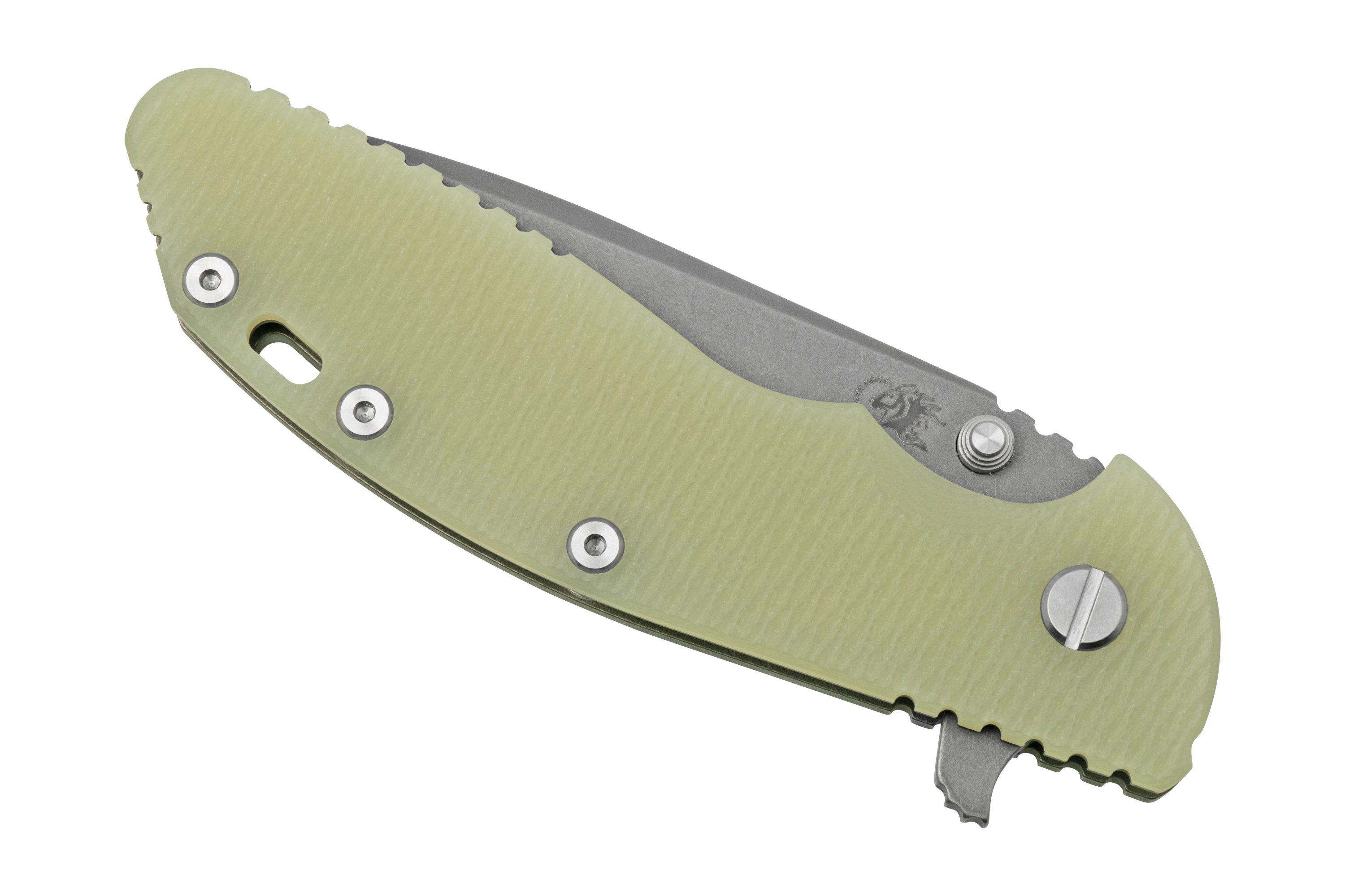 Rick Hinderer XM24 4.0, S45VN Spanto Working Finish, Translucent Green