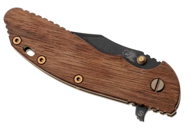 Bild für Rick Hinderer XM-24 Skinny Bowie, Vintage Series Limited Edition, Black 1095 Carbon Steel, Bronze Titanium, Walnut Wood Taschenmesser