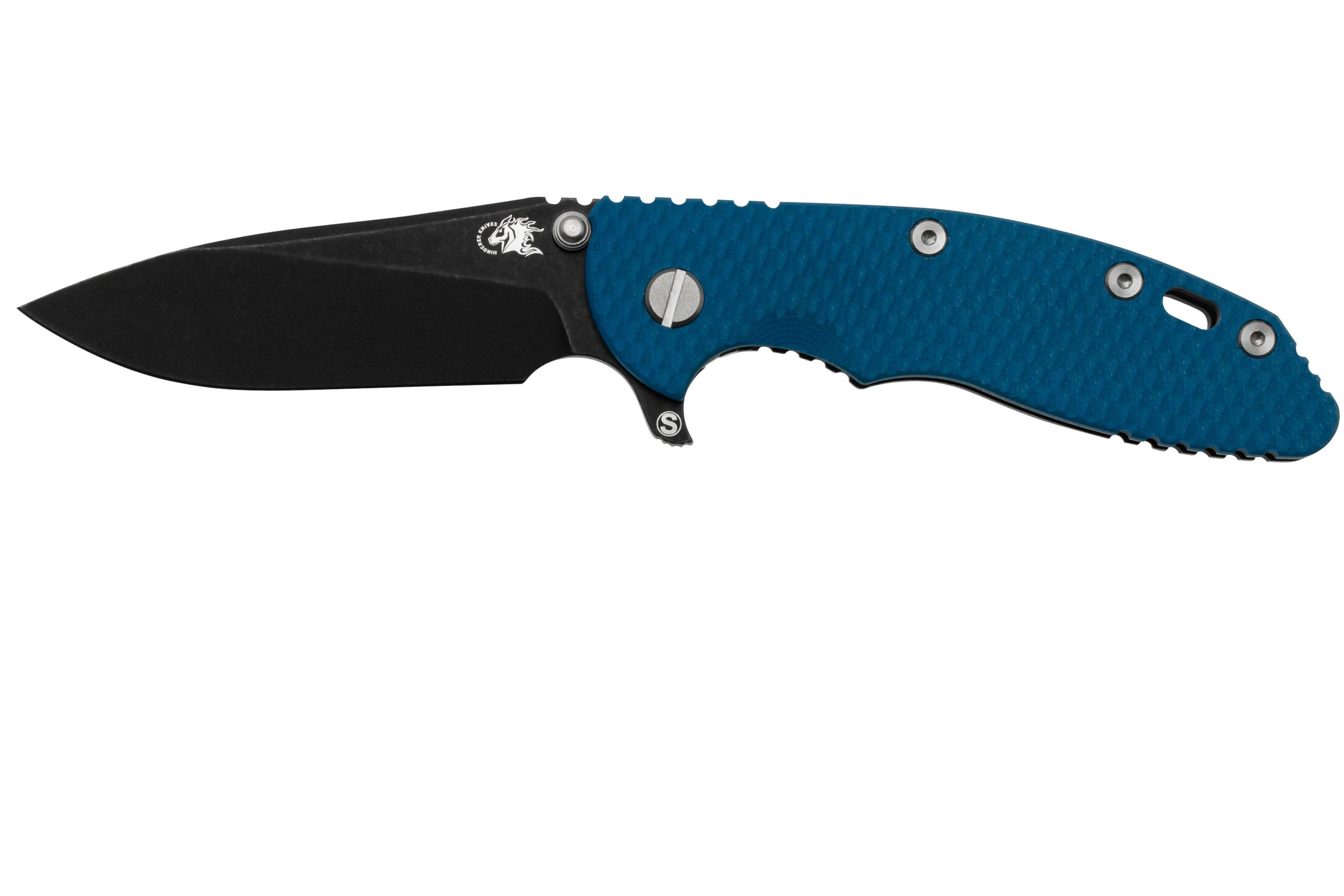 Rick Hinderer XM18 3.5 Skinny Slicer Magnacut Black DLC Blue G10