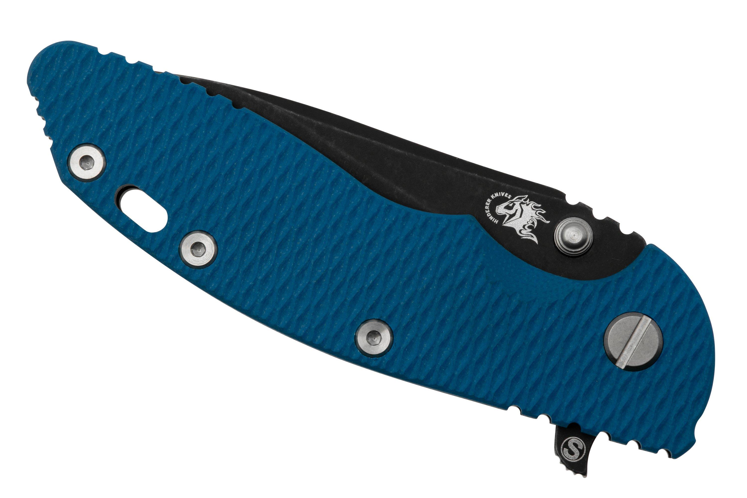 Rick Hinderer XM18 3.5 Skinny Slicer Magnacut Black DLC Blue G10