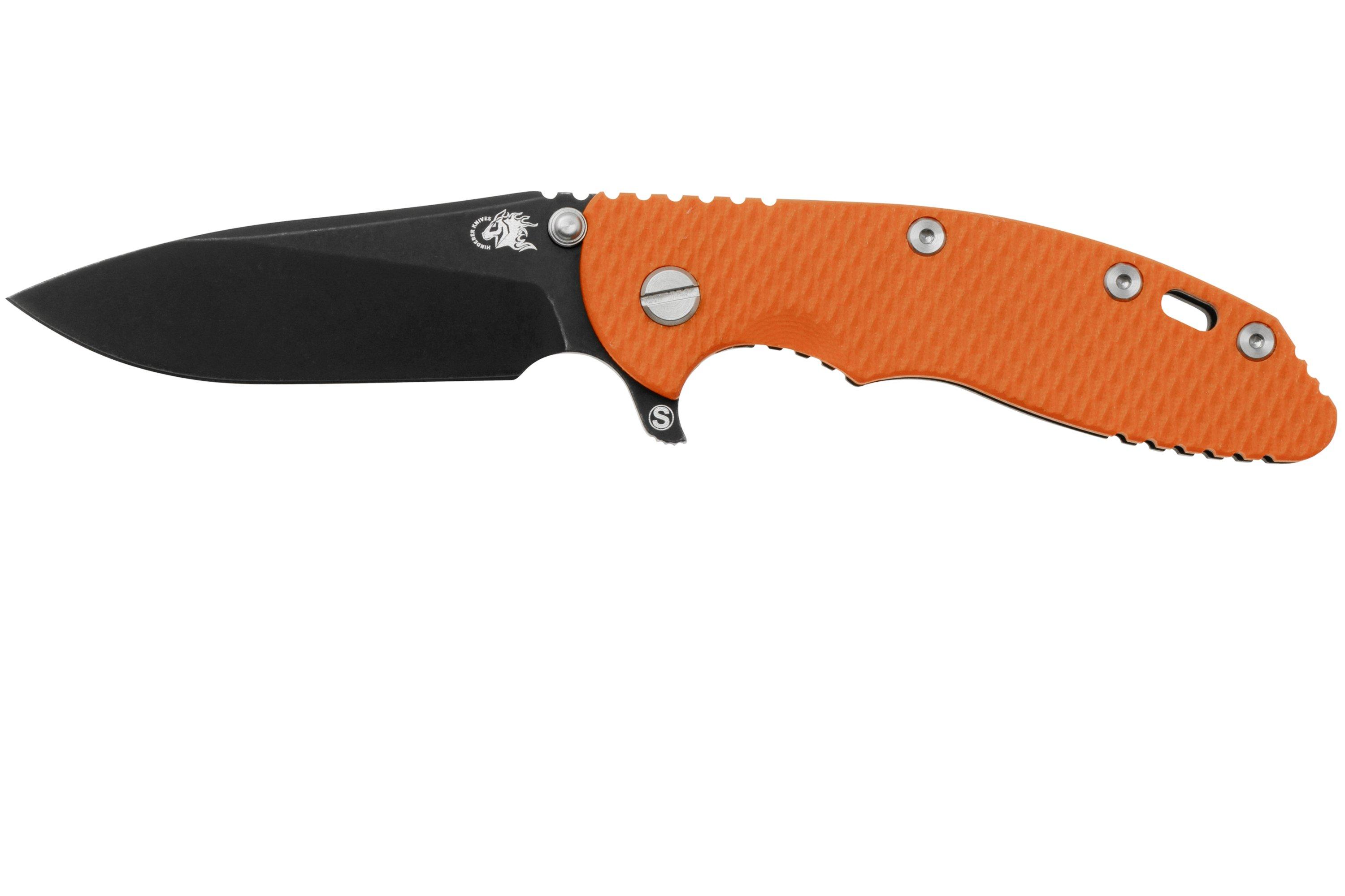 Rick Hinderer XM18 3.5 Skinny Slicer Magnacut Black DLC Orange G10