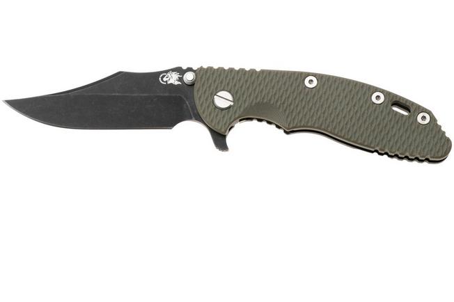 Afbeelding voor Rick Hinderer XM-18 3.5, Battle Black CPM MagnaCut Bowie, OD Green G10 zakmes