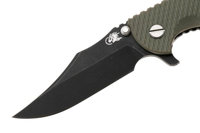 Afbeelding voor Rick Hinderer XM-18 3.5, Battle Black CPM MagnaCut Bowie, OD Green G10 zakmes
