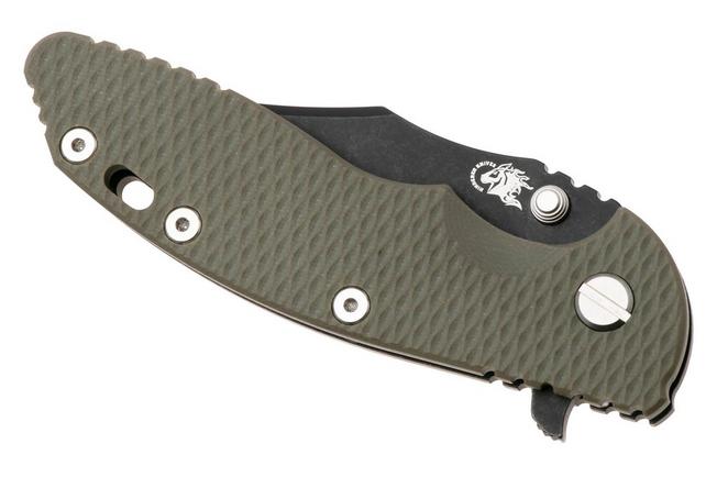 Afbeelding voor Rick Hinderer XM-18 3.5, Battle Black CPM MagnaCut Bowie, OD Green G10 zakmes