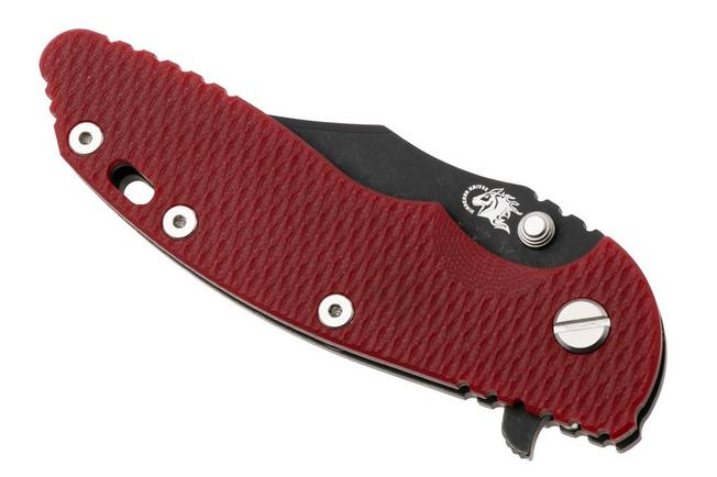 Afbeelding voor Rick Hinderer XM-18 3.5, Battle Black CPM MagnaCut Bowie, Red G10 zakmes