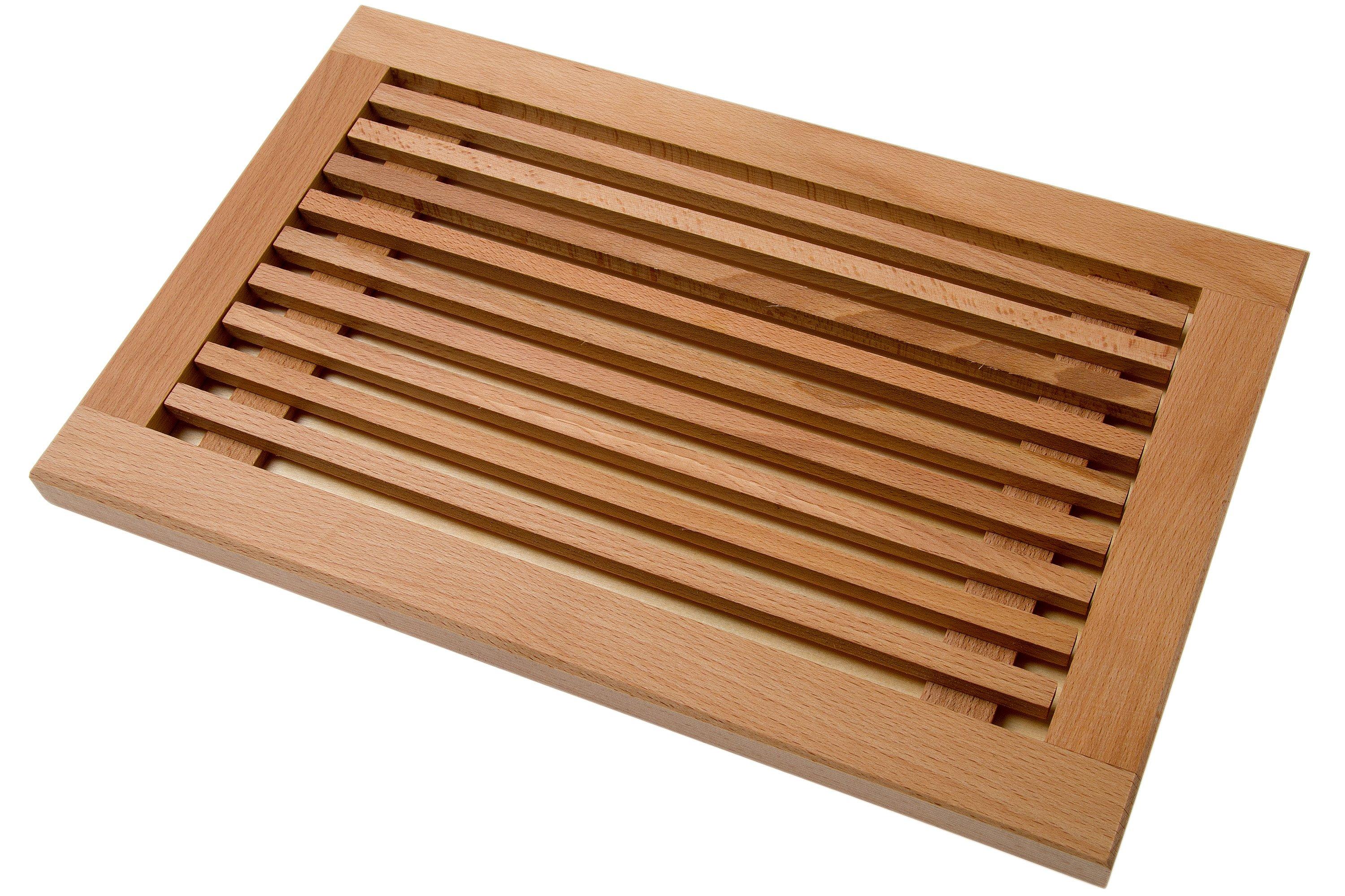 Planche à Découper Le Pain En Noyer - 35.4x32.5 Cm - Avec Tiroir à Miettes Amovible - Norme Gastro 2/3