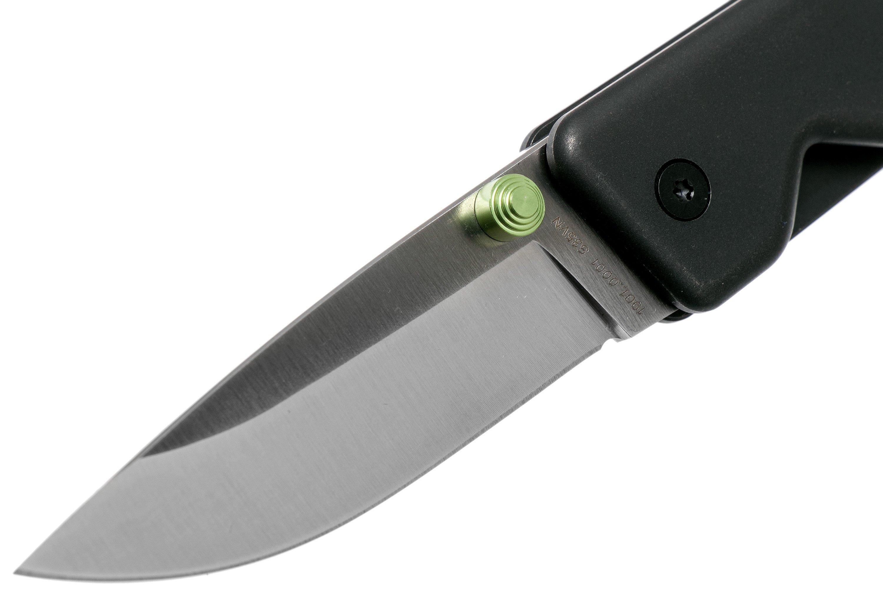 The James Brand Chapter, S35VN, black + satin pocket knife