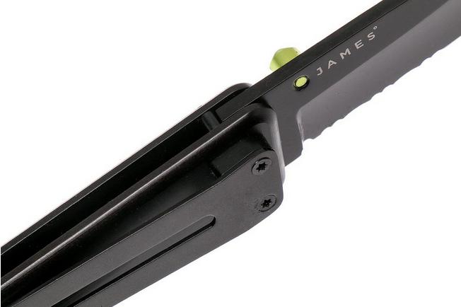 Image for The James Brand Chapter, black + black, serrated pocket knife