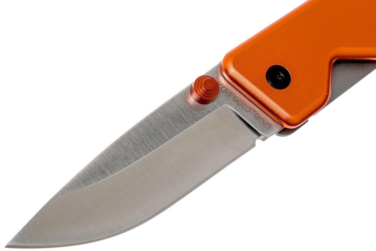 The James Brand Chapter X Salomon, orange + satin pocket knife 