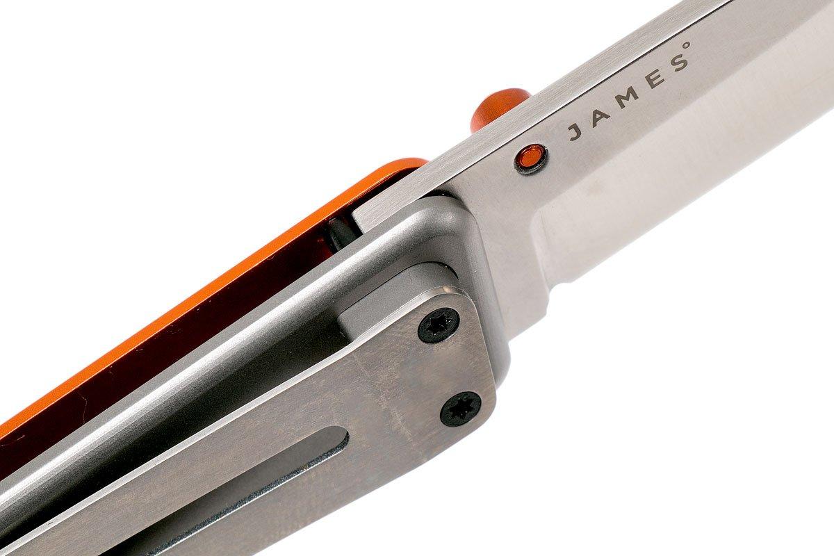 The James Brand Chapter X Salomon, orange + satin pocket knife 