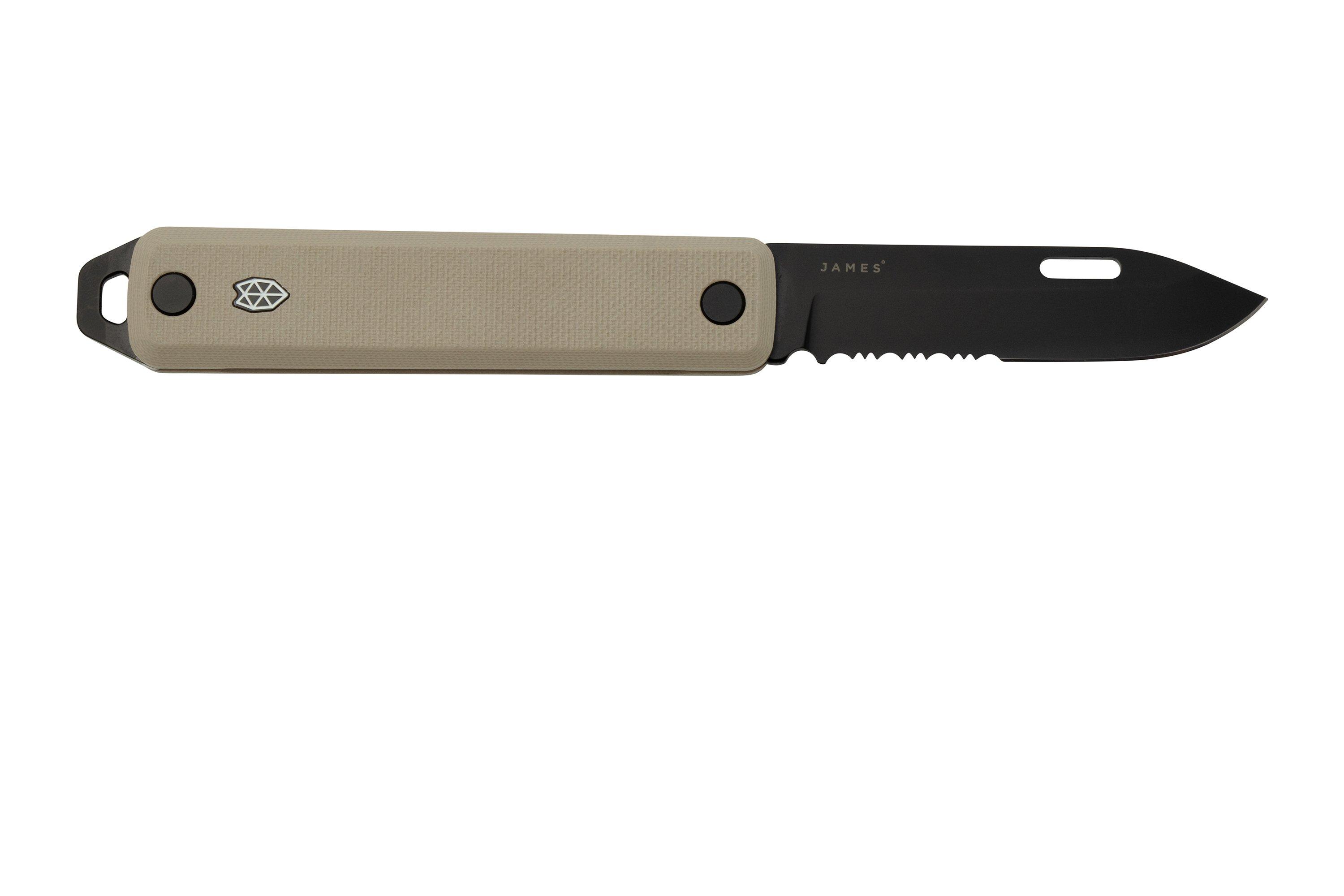 The James Brand The Ellis Slim, Coyote Tan G10, black, Serrated