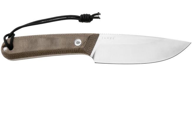 Image for The James Brand The Hell Gap stainless + od green micarta fixed knife