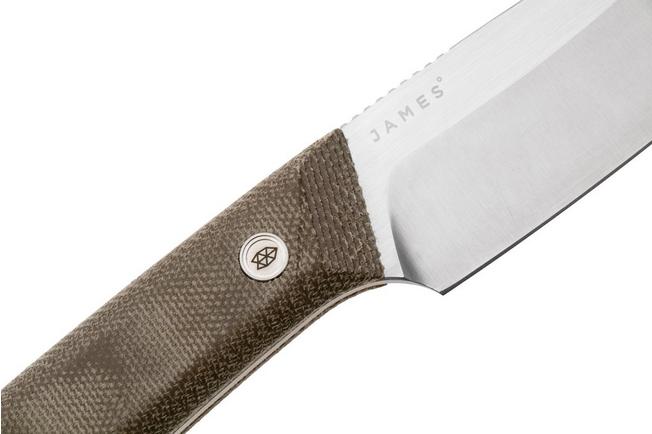 Image for The James Brand The Hell Gap stainless + od green micarta fixed knife