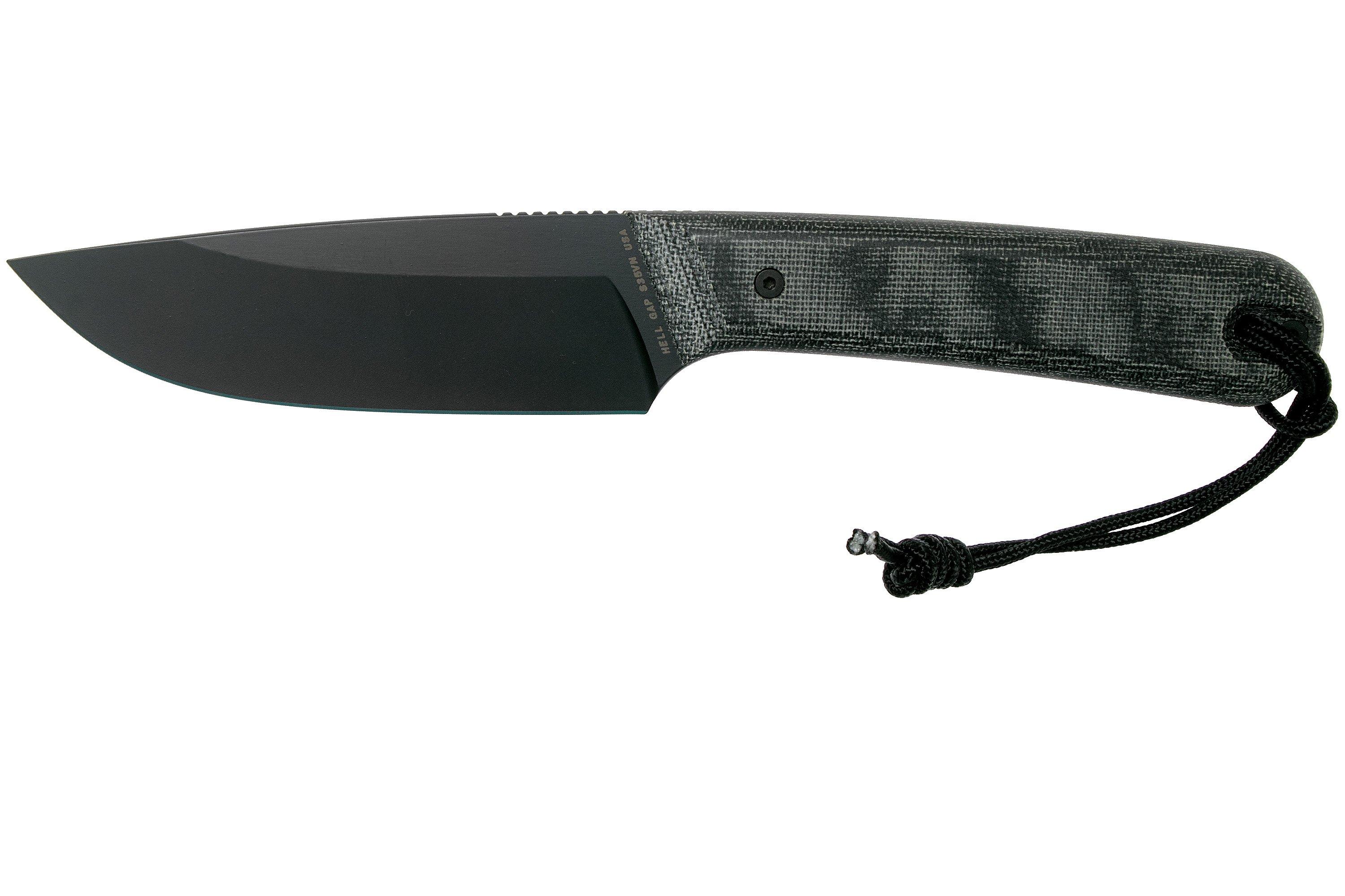 The James Brand The Hell Gap black + black micarta fixed knife