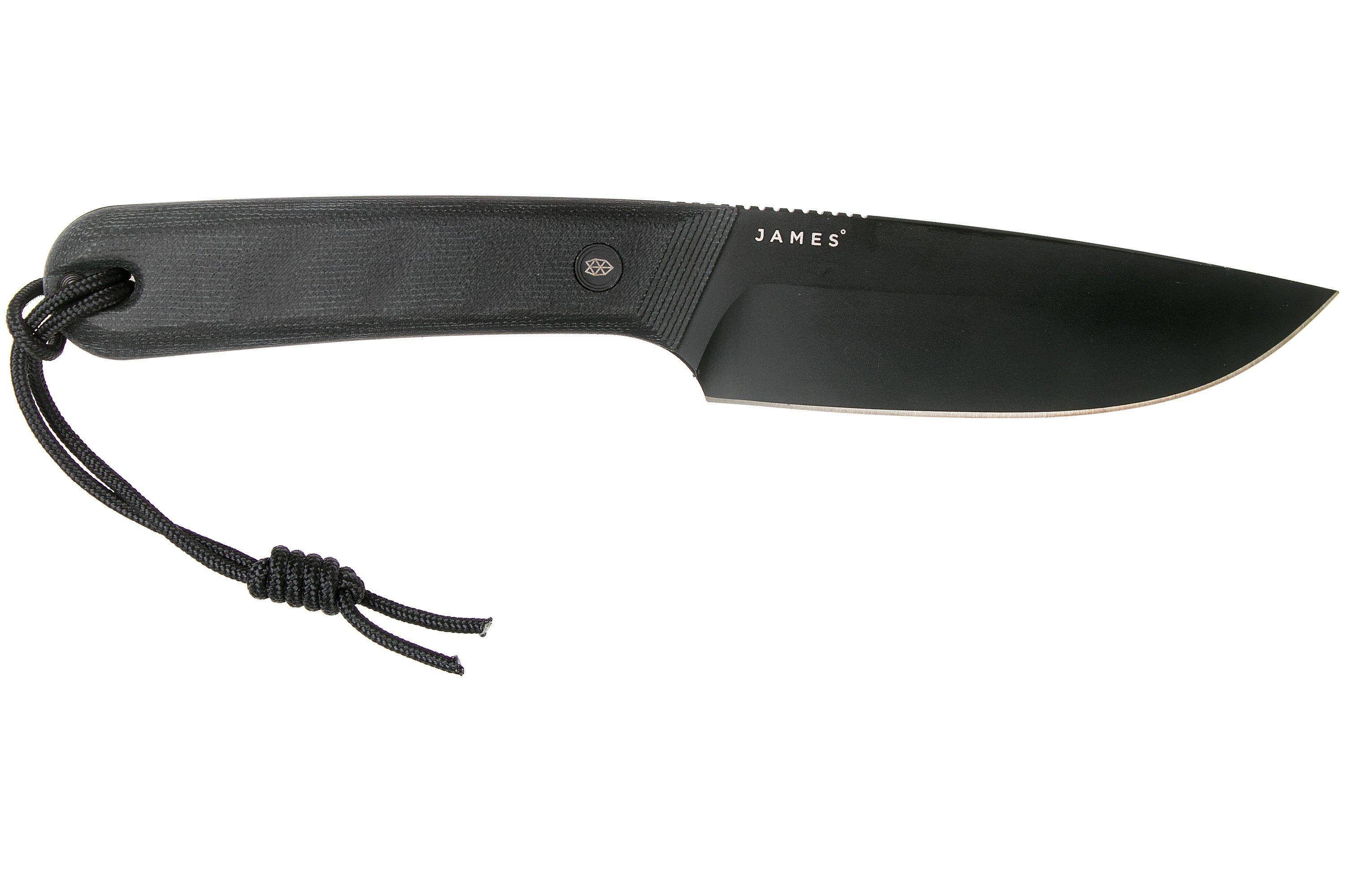 The James Brand The Hell Gap black + black micarta fixed knife
