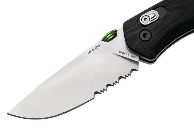 Afbeelding voor The James Brand The Carter 108114-01 Serrated VG10, Black G10, zakmes