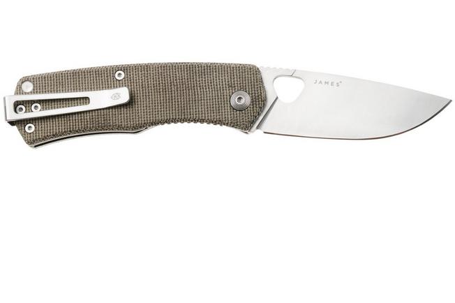 Image for The James Brand Folsom KN102127-00 od green micarta + satin pocket knife