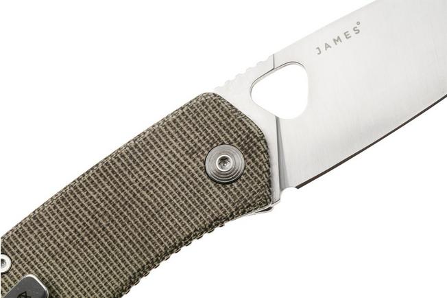 Image for The James Brand Folsom KN102127-00 od green micarta + satin pocket knife