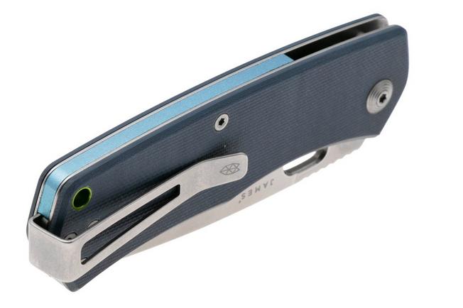 Afbeelding voor The James Brand The Folsom KN112254-00 Stonewashed VG-10, Tidal Blue G10, zakmes
