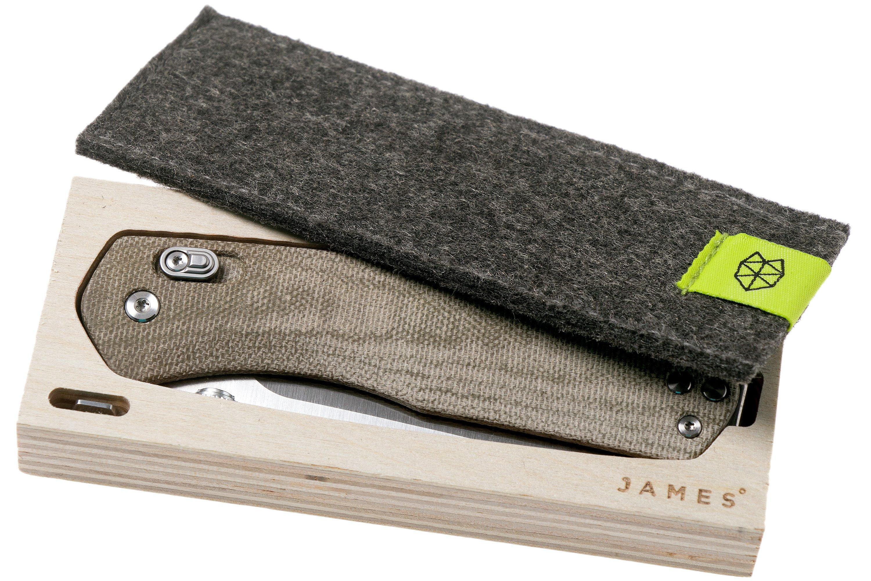 The James Brand The Carter XL, OD Green Micarta, Stainless pocket knife JAKN11612700