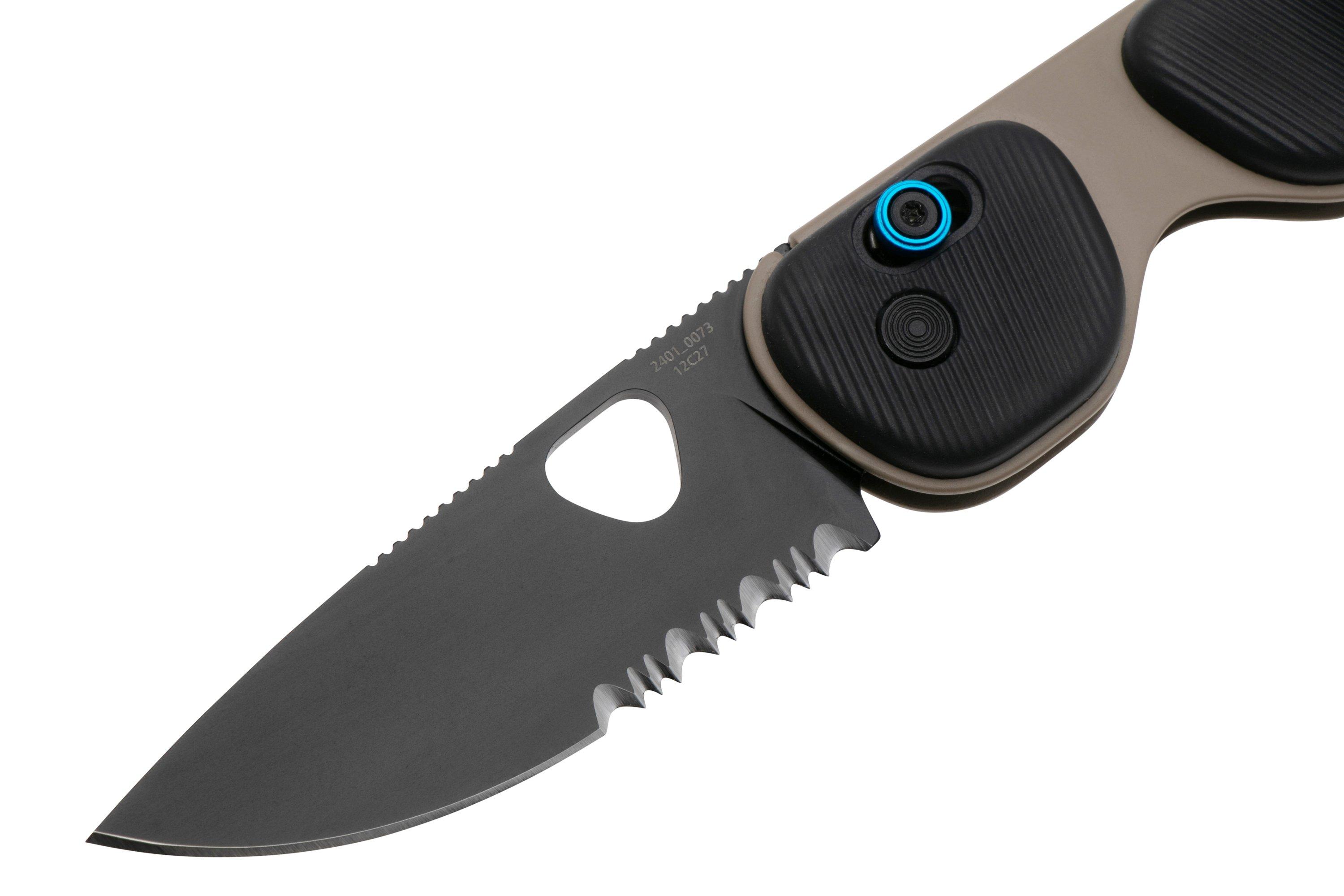 The James Brand The Redstone Coyote Tan Black Purple Serrated