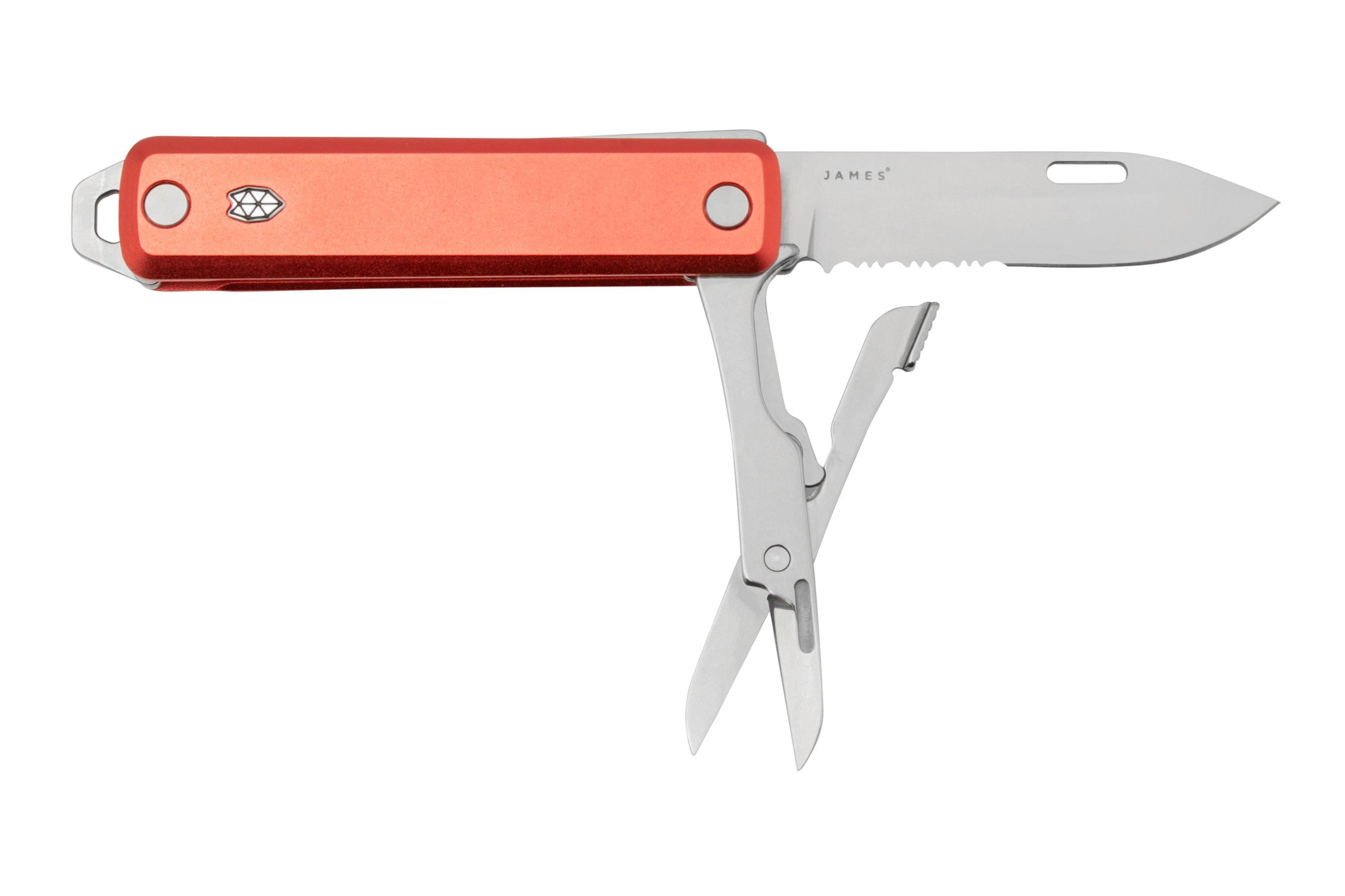 The James Brand The Ellis Scissors, Coral, Aluminum Serrated