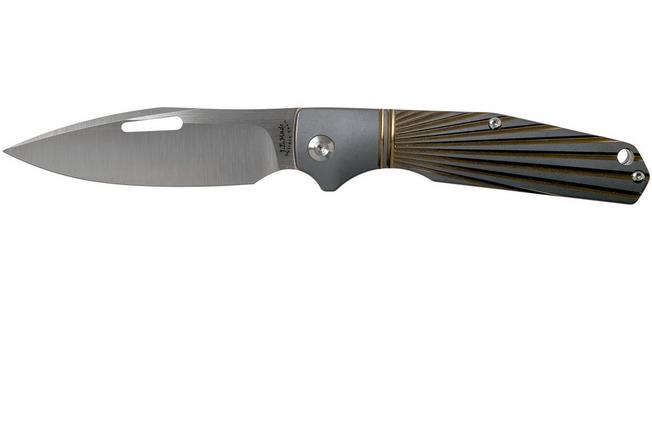 Image for J.E. Made Combustion, Titanium Ray Milling Blue, CPM 3V, pocket knife