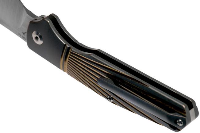 Image for J.E. Made Combustion, Titanium Ray Milling Blue, CPM 3V, pocket knife
