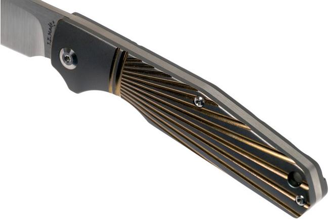 Image for J.E. Made Combustion, Titanium Ray Milling Blue, CPM 3V, pocket knife
