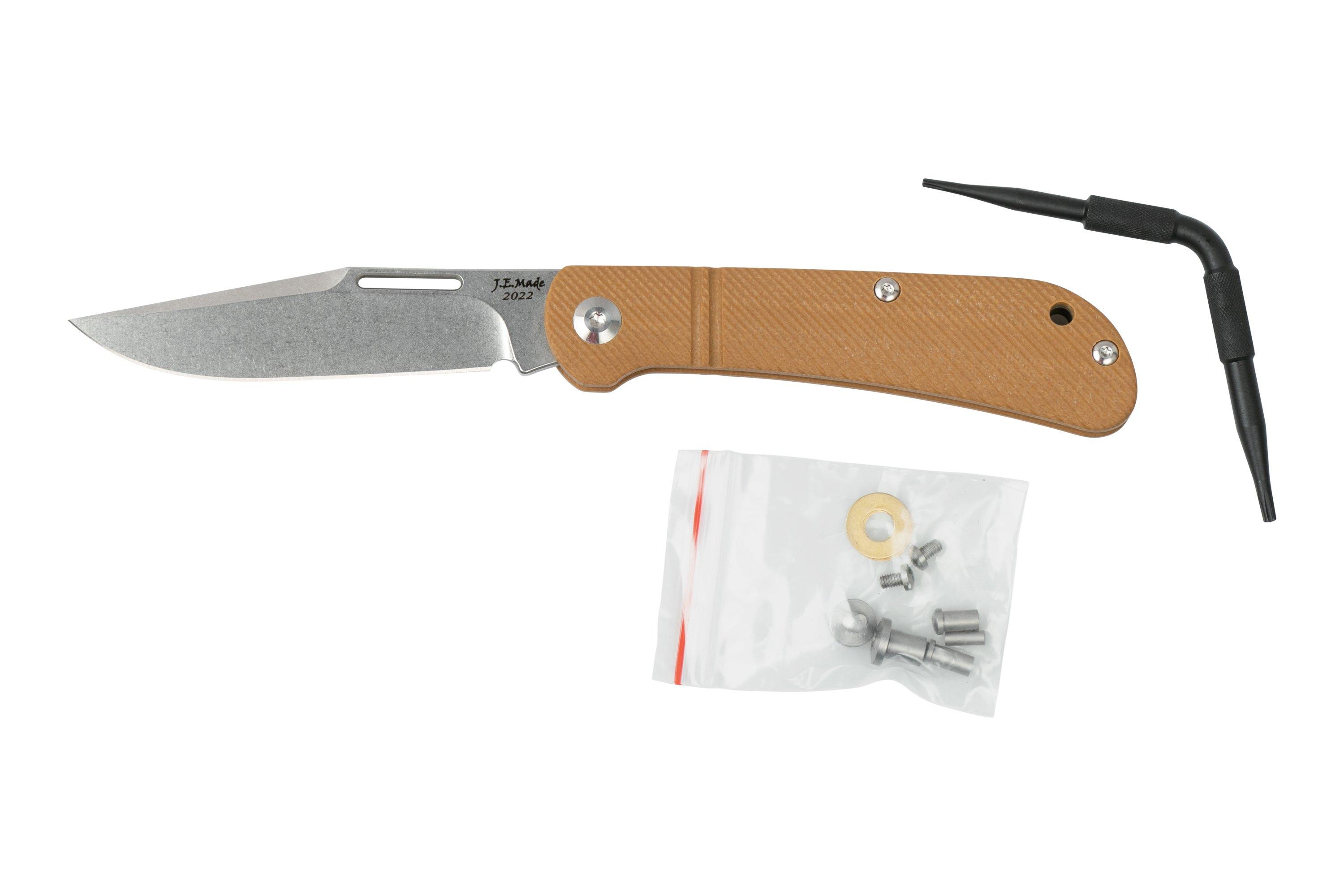 Lycaon(リカオン)/『gossip-ゴシップ- [A-type]』帯付き J.E. Made Lanny's Clip, Brown G10, D2 slipjoint pocket knife