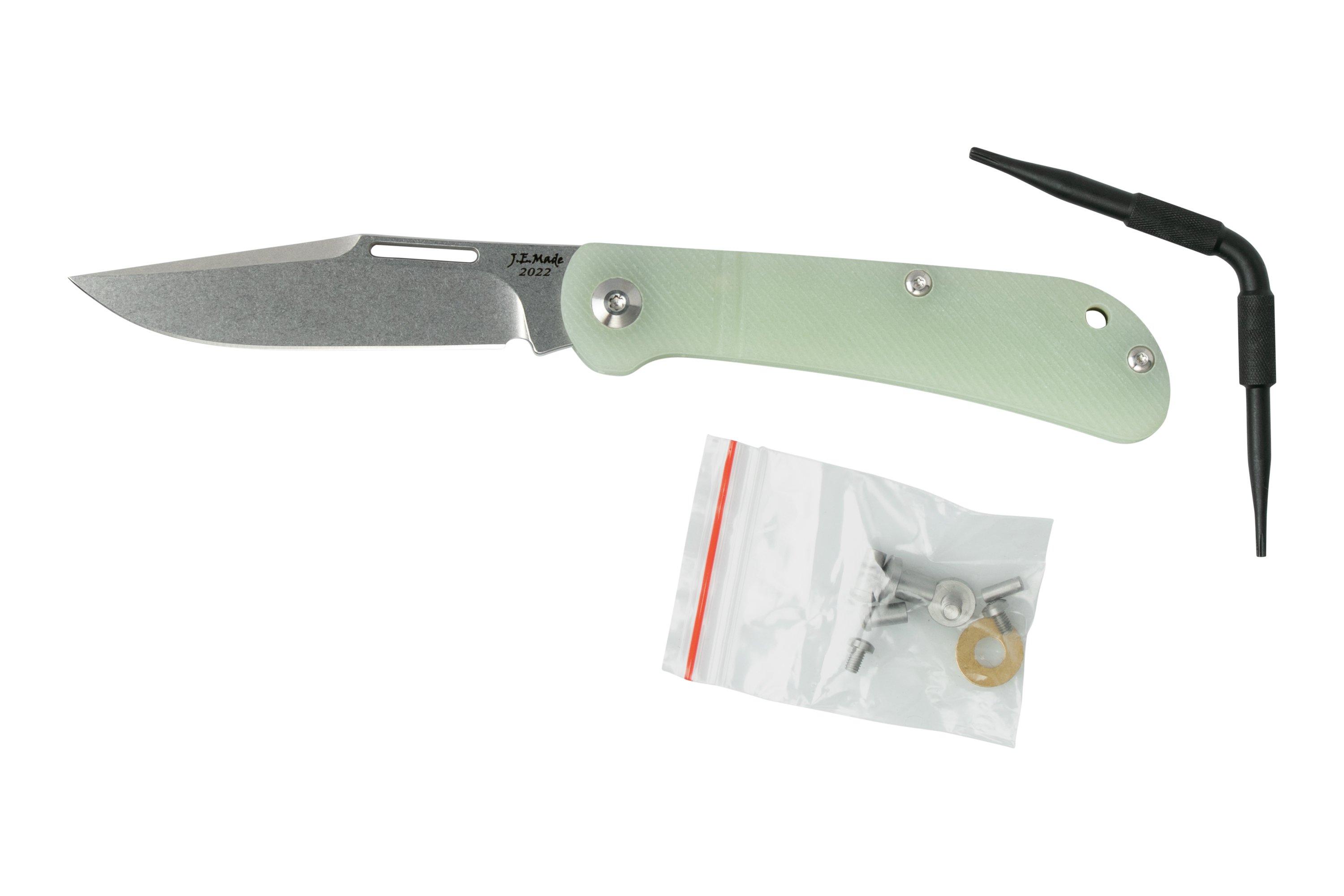 J.E. Made Lanny's Clip, Jade G10, D2 slipjoint pocket knife