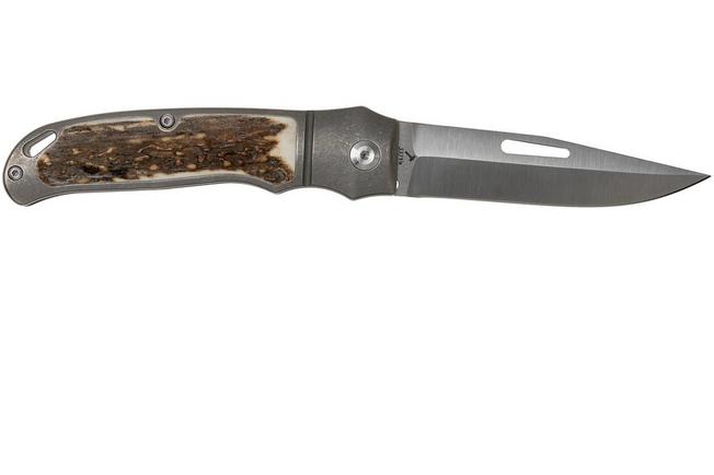 Image for J.E. Made NYS, Stag, Satin Blade, S35VN, pocket knife