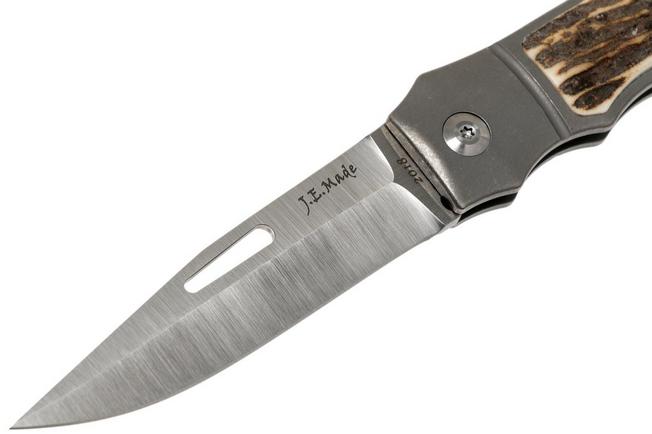 Image for J.E. Made NYS, Stag, Satin Blade, S35VN, pocket knife