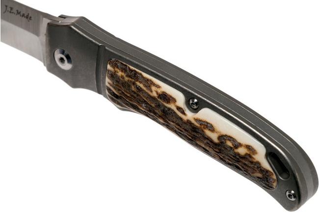 Image for J.E. Made NYS, Stag, Satin Blade, S35VN, pocket knife