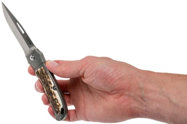 Image for J.E. Made NYS, Stag, Satin Blade, S35VN, pocket knife