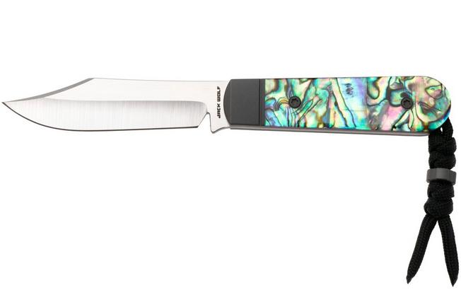 Image for Jack Wolf Backwoods FIXedc BACKW-FX-01-ABALONE Satin CPM S90V, Abalone, fixed knife, Melissa Backwoods Miller design